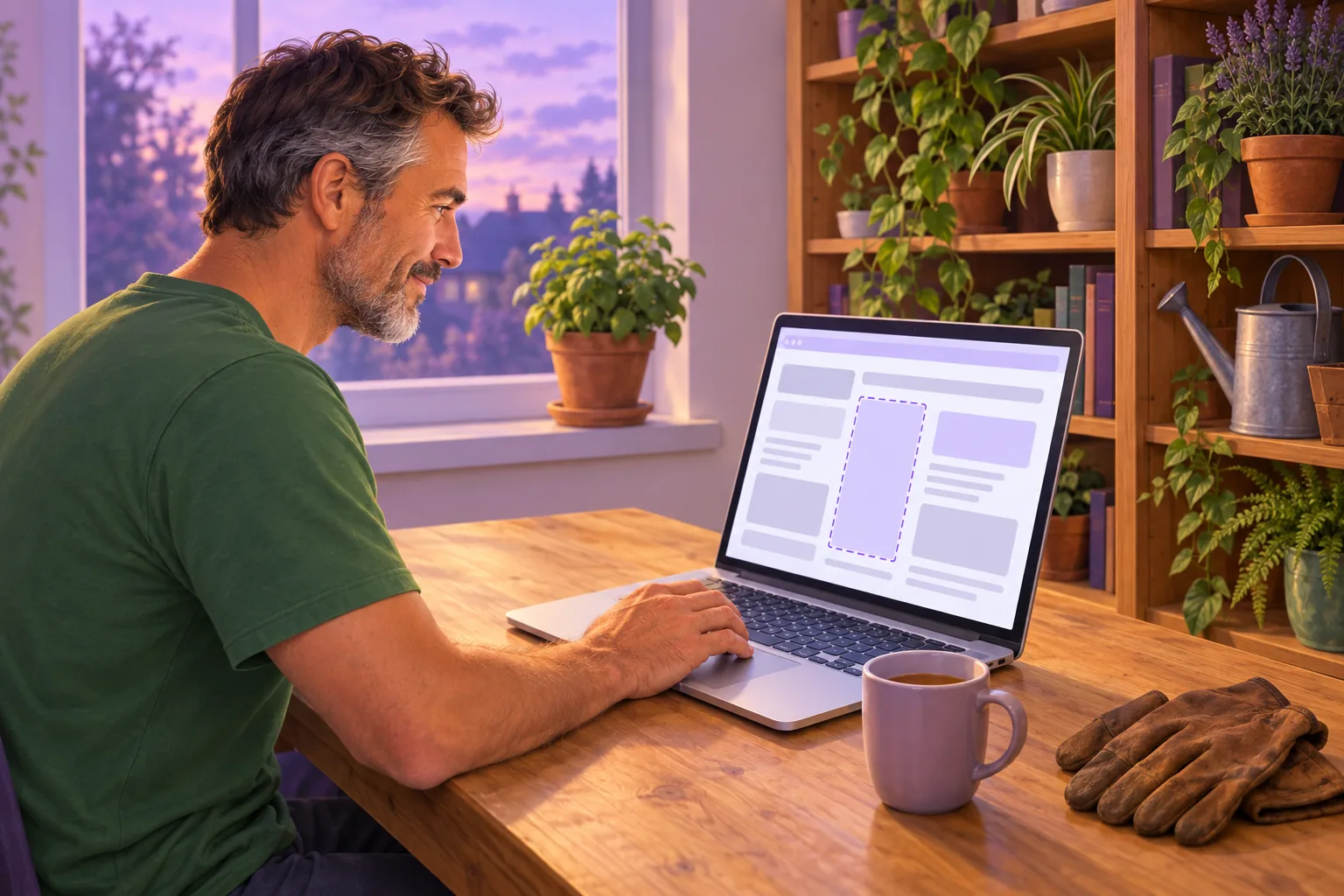 Landscaper connecting his Google Business Profile to the Reviews section in his GoDaddy editor