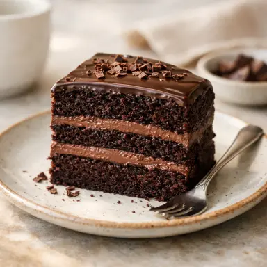 Layer cake finished and ready to serve